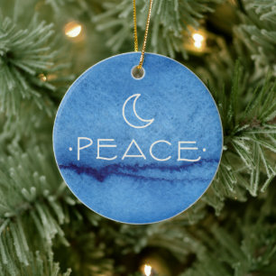 PEACE Ornament, MET PERSOONLIJKE BOODSCHAP OP DE R Keramisch Ornament