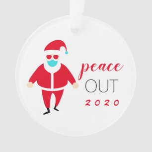 Peace Out 2020 Funny Père Noël Visage Masque Per