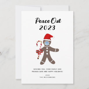 Peace Out 2022 Funny Gezegde kerstontbijt Feestdagenkaart