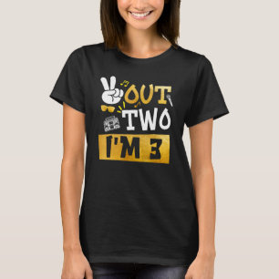 Peace Out 2 Ik ben 3 jaar oud 3e verjaardag Hip Ho T-shirt
