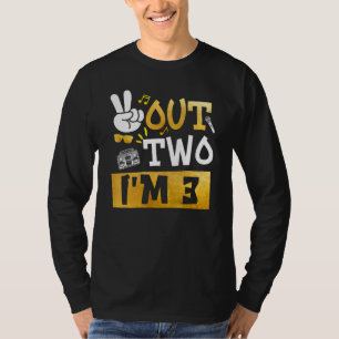 Peace Out 2 Ik ben 3 jaar oud 3e verjaardag Hip Ho T-shirt