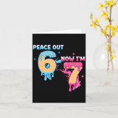 Peace Out 6 Now I'm 7 Ice Cream Drip 7th Birthday Kaart (Gele Bloem)