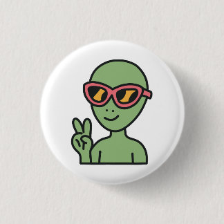 Peace Out Alien Ronde Button 3,2 Cm