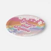 Peace Out Chemo Retro Rainbow Daisy Papieren Bordje (Gekanteld)