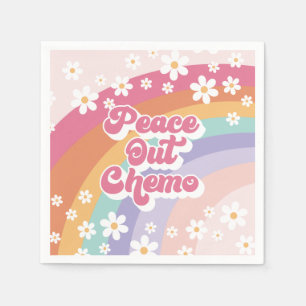 Peace Out Chemo Retro Rainbow Daisy Servet