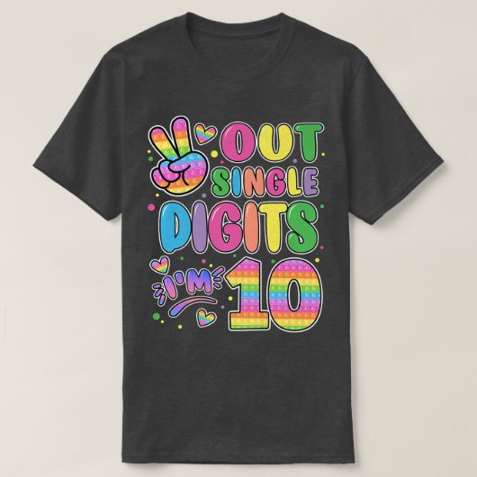 Peace Out Chiffres Im 10 Tshirt Pop It 10th B (Design devant)