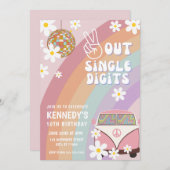 Peace Out Chiffres simples Invitation 10e annivers (Devant / Derrière)