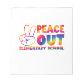 Peace Out Elementary School Tie Dye vorige dag Notitieblok (Voorkant)