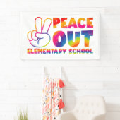 Peace Out Elementary School Tie Dye vorige dag Spandoek (Insitu)