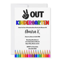 Peace Out Kindergarten Leuk Kleurrijk Afstuderen