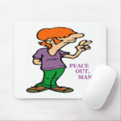 "PEACE OUT, MAN" HIPPIE MUISMAT (Met muis)