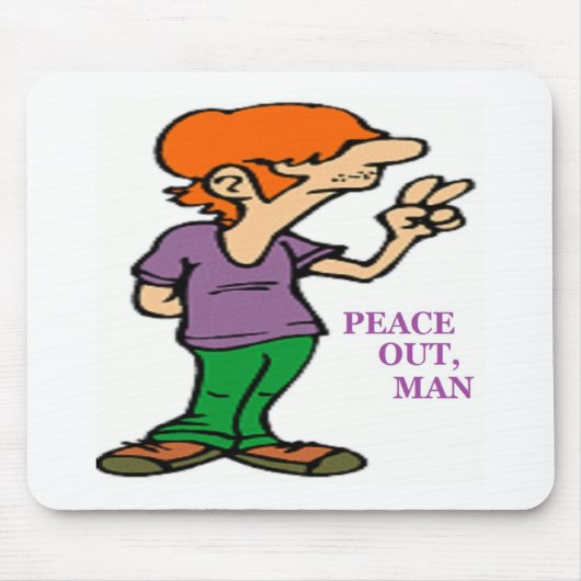 "PEACE OUT, MAN" HIPPIE MUISMAT (Voorkant)