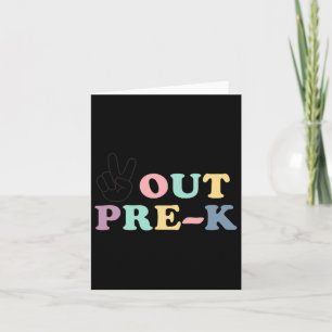 Peace Out Pre-K CL van 2025 Afstuderen Vrouwen Kin Kaart
