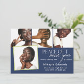 Peace Out Senior Jaar Afstuderen Fotouitnodiging Kaart (Staand voorkant)