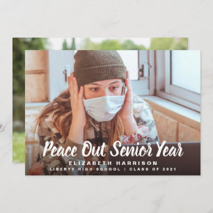 Peace Out Senior Year Photo Afstuderen Aankondiging