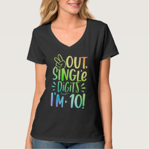 Peace Out Single Digits Ik ben 10 jaar oud verjaar T-shirt