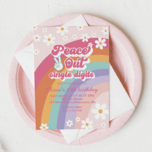 Peace Out Single Digits Rainbow 10e verjaardagsuit Kaart
