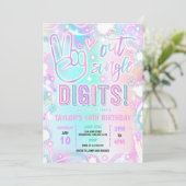 Peace Out Single Digits Tie Dye Neon 10e verjaarda Kaart (Staand voorkant)