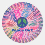 Peace Out-stickers Ronde Sticker (Voorkant)