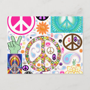 Peace & Paisley Collage Briefkaart