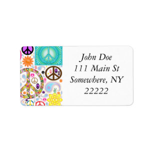 Peace & Paisley Collage Etiket