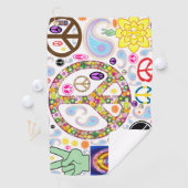 Peace & Paisley Collage Golfhanddoek (Insitu)
