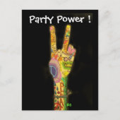 Peace & Party Power Invitation - Save the Date! Aankondigingskaart (Voorkant)