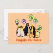 Peace Penguins Briefkaart (Voorkant / Achterkant)