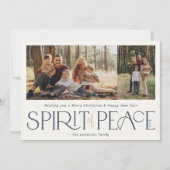 Peace Photo Navy Gold Feestdagenkaart (Voorkant)