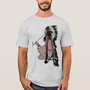 Peace Pipe Native American POPART Kleding T-shirt