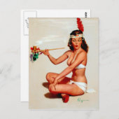 Peace Pipe Pin-Up Briefkaart (Voorkant / Achterkant)