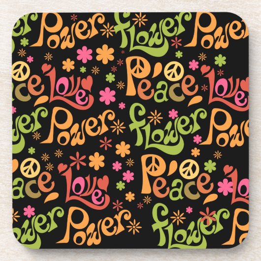 Peace Plus Love Patroon Drankjes Onderzetter (Voorkant)