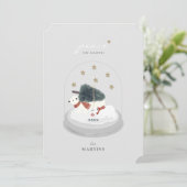 Peace Polar Beren Sneeuw Wereldbol Grijs Vakantie Kaart (Staand voorkant)