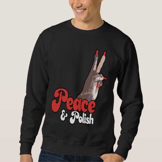 Peace & Polish Red and White Trui (Voorkant)