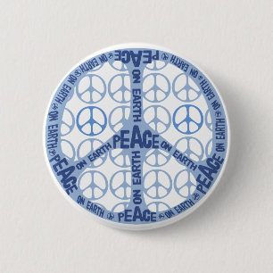 Peace-programma op aarde ronde button 5,7 cm