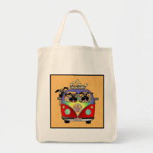Peace Pugs Organic Grocery Bag