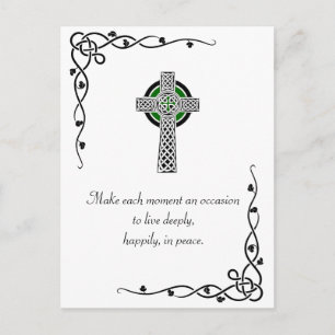 Peace Quote Celtic Cross & Borders Briefkaart