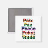 Peace Rainbow Hearts-patroon Magneet (Voorkant / Achterkant)