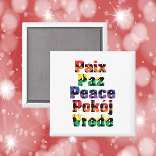 Peace Rainbow Hearts-patroon Magneet