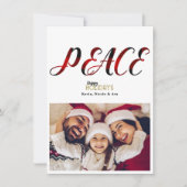 PEACE Red Pset-kerstfeestdag fotokaart Kaart (Voorkant)