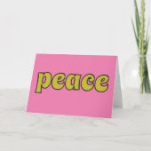 Peace Retro Roze en limoengroen Feestdagen Kaart (Voorkant)