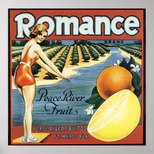 Peace River Fruit Company Crate Label - Poster