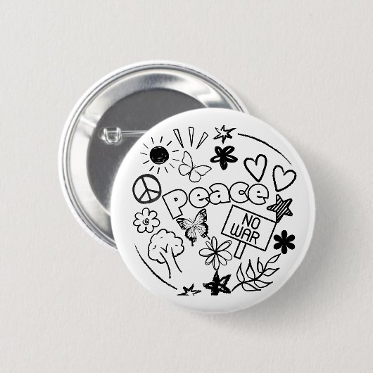 Peace Ronde Button 5,7 Cm (Voorkant /achterkant)