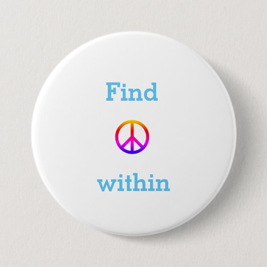 Peace  ronde button 7,6 cm (Voorkant)