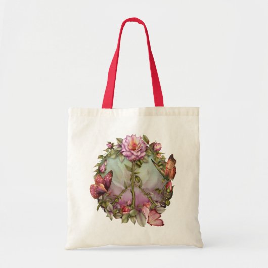 Peace Roos Canvas tas (Voorkant)