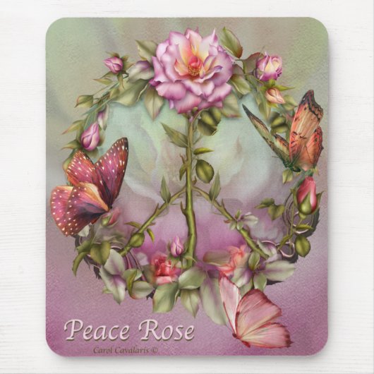 Peace Roos Mousepad Muismat (Voorkant)