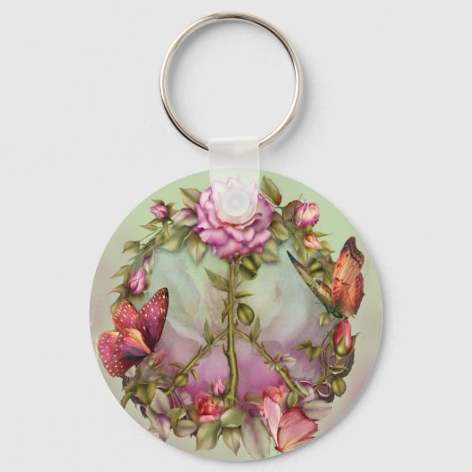 Peace Rozen Art Sleutelhanger (Voorkant)