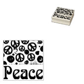 Peace rubberstempel 	rubberstempel (Gestempeld)