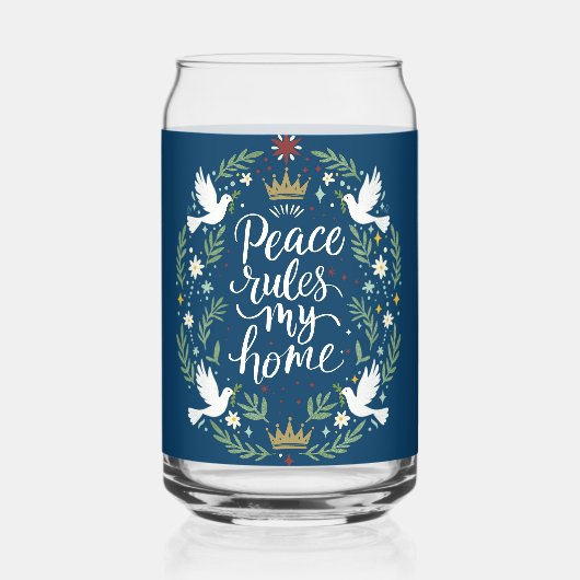 Peace Rules My Home Blikvorm Glas (Voorkant)
