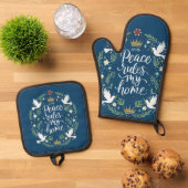 Peace Rules My Home Ovenwant & Pannenlap Set (Top down)